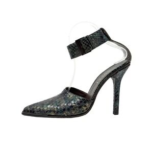Gucci Tom Ford Era 1997 Python Ankle Strap Heels 37 Runway Ad Campaign